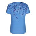 thumbnail image 6 of IROINNID Summer Beach Tops For Women Casual Printed Loose T-shirt Buttons Short Sleeves Blouse Round-Neck Tops Spring Saving Sale, 6 of 7