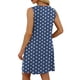 thumbnail image 5 of Vestido Corto para Mujeres Verano sin Mangas Cuello en V, Impresión de Moda con Bolsillos, Poliéster de Algodón Casual, 5 of 9