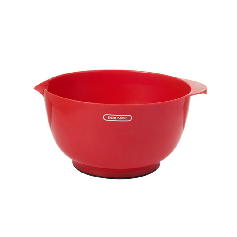 Farberware Classic Plastic Mixing Bowls, Red Set of 3, Small