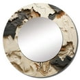 thumbnail image 2 of Designart "Collage Of An African River In Beige And Brown" Abstract Shapes Round Mirror Wall Decor Modern - Large Beige Round Office Mirror - Round Mirror - 36" x 36", 2 of 6