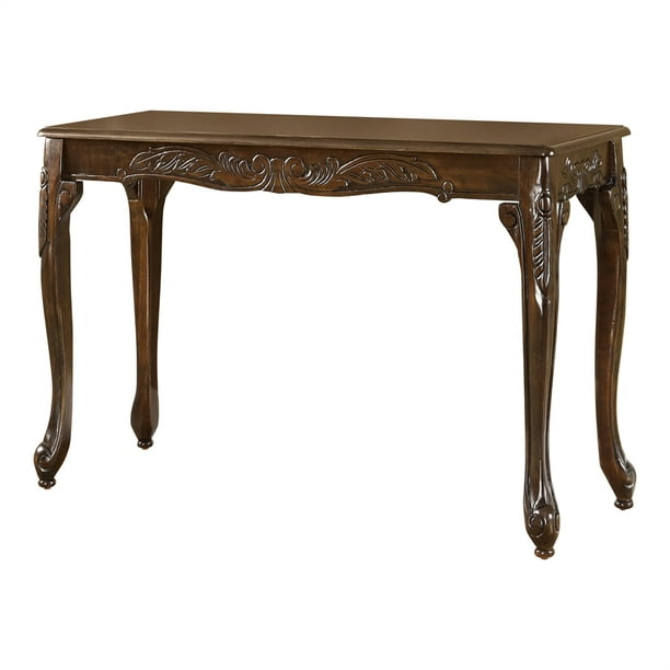 Solid Wood Console Table In Dark Cherry, Queen Anne Console Table Cherry Finish