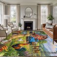 Rustic Large Area Rugs 8x10ft Countryside Red Barn Truck Dog Cat ...