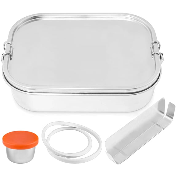 Mayur Exports Stainless Steel Lunch Box for Adults | 1400ML/47oz Bento Box with Leak-Proof Lockable Clips & Adjustable Divider | BPA-Free, Eco-Friendly, Dishwasher Safe - Ideal for Work & Travel