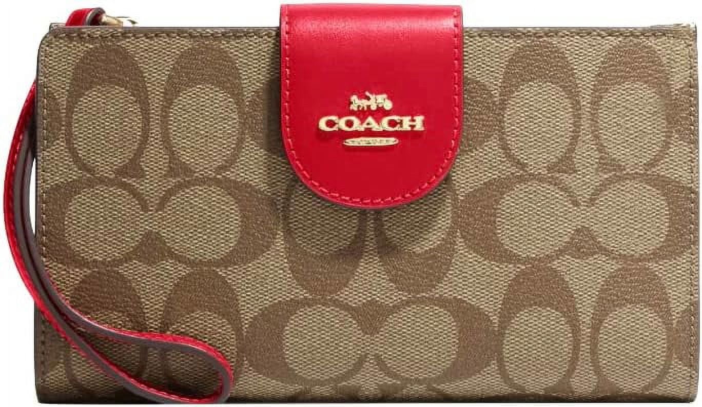 COACH Women's Double Zip Wristlet Wallet in Signature Canvas, IM