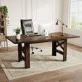 thumbnail image 3 of Dining Table for 6-8, 71" Long Kitchen Table with Sturdy Frame & Triangular Legs,  Thick Tabletop, Strong Base for Apartment, Kitchen, 3 of 22