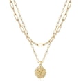thumbnail image 1 of Collares con iniciales de oro para mujeres y niñas, collar de cadena de eslabones con clip de papel chapado en oro de 14 quilates, collares de oro con capas de inicial de moneda personalizada para mujeres MFZFUKR HMHZ848-25, 1 of 5