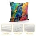 thumbnail image 4 of Parrot Branch Rainbow Graphic Decorative Throw Pillow Cover for Home Couch Living Room Bed Sofa - Aesthetic Decorative 1PC 18x18in, 4 of 5