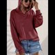 thumbnail image 5 of Sudadera de Larga para Mujer, Holgada, para Hacer Ejercicio, para Salir, Informal, con Capucha Vino Tinto XL, 5 of 10