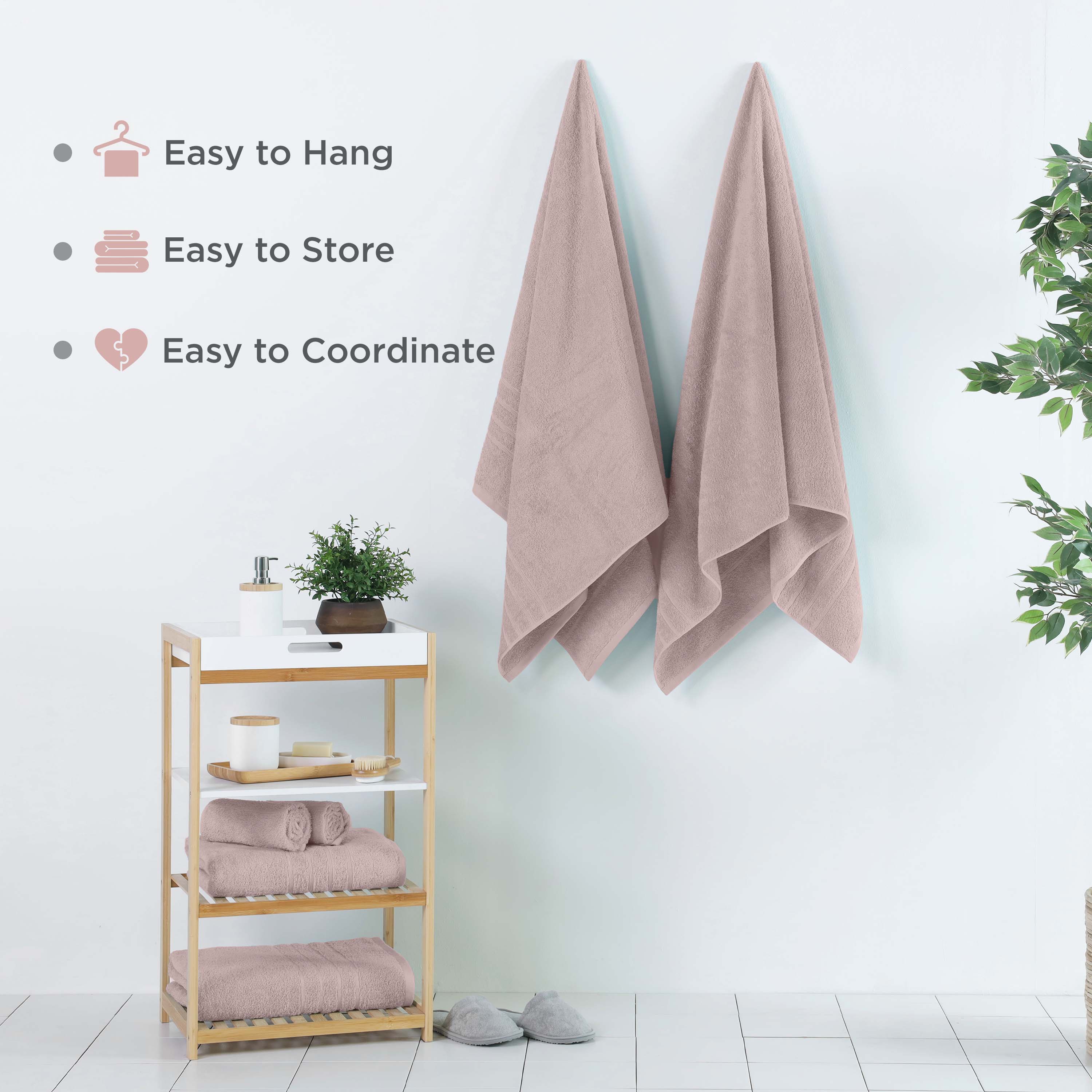 Martex 2-Pack Bath Sheet Set | 100% Cotton Extra Large 33" x 65" Towels | Crystal Pink