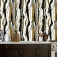 thumbnail image 2 of Marble StonePeel and Stick Wallpaper 17.7in x 9.8ft Abstract Marble Black White Gold Gray Stripes Contact Paper Vinyl Waterproof Self Adhesive Wall Paper for Bedroom Shelf Cabinet Renter Friendly, 2 of 8