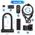thumbnail image 2 of Candado en U para bicicleta FODAHRWS, arco de 17 mm, 1,2 kg, cable de 4 pies con alarma, 2 of 7