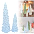thumbnail image 2 of pdqouc Set of 2 Christmas Tree Table Decor Resin Christmas Tree Figurines 9.5"/6.5" for Christmas Tabletop Decor Indoor Winter Mantelpiece Decorations, 2 of 9