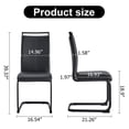 thumbnail image 4 of Noble House A set of 2 black PU leather dining chairs: black metal frame, 4 of 10