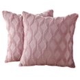 thumbnail image 2 of Paquete de 2 fundas de almohada decorativas de terciopelo de lana corta de felpa suave funda de cojín de estilo lujoso funda de almohada para sofá dormitorio cuadrado JFHHH pequeña, 2 of 5