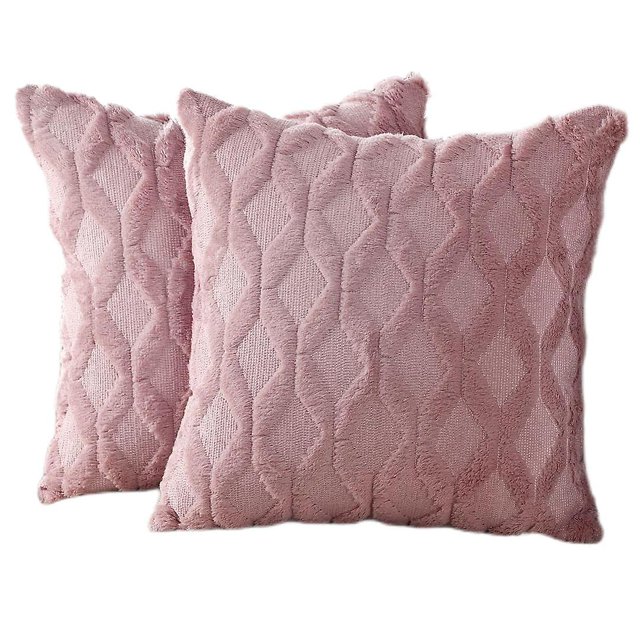 Fundas de almohada cortas de terciopelo y lana de felpa suave