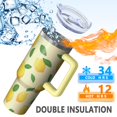 thumbnail image 5 of OBREWU Lemon Tumbler with Handle and Lid,Lemon 40oz Double Wall Vacuum Insulated Tumbler,Cups Gift for Women and Men, 5 of 7