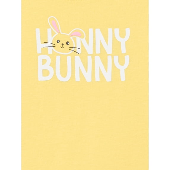 Wonder Nation Baby “Hunny Bunny” Short-Sleeve Tees — 2-Piece Bundle. 2 Sizes 2