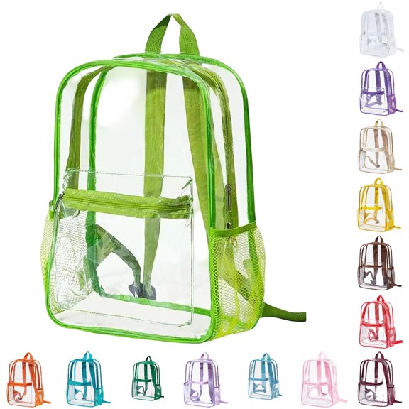 HNMKIU Start Season Transparent Schoolbag Large Capacity Outdoor Travel Backpack ,Green