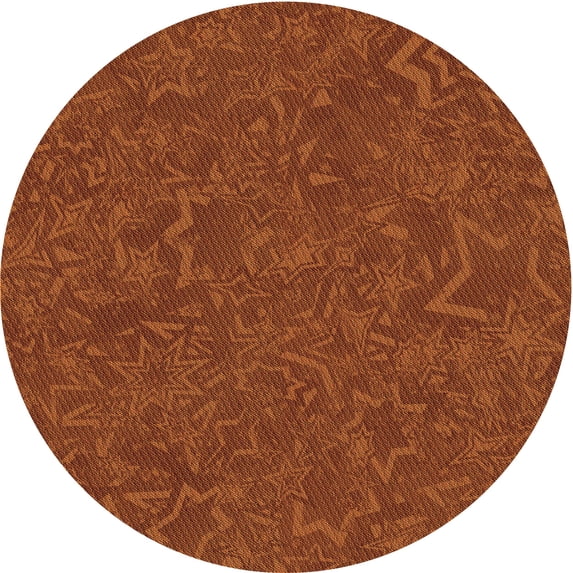 Ahgly Company Machine Washable Indoor Round Transitional Orange Red Orange Area Rugs, 7' Round