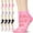 Pink Ribbon, variant on 12 Pairs Women Novelty Ankle Socks Colorful Comfort Soft Lightweight Sports Athletic Cotton Socks Size 5-10