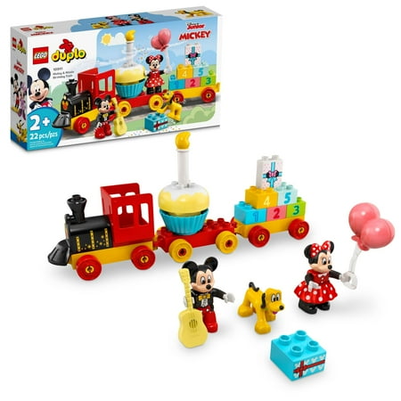 Lego Duplo Disney Mickey &Amp; Minnie Birthday Train 10941, Building Toys For Toddlers With Number Bricks, Cake And Balloons, 2 Year Old Girls &Amp; Boys Gifts