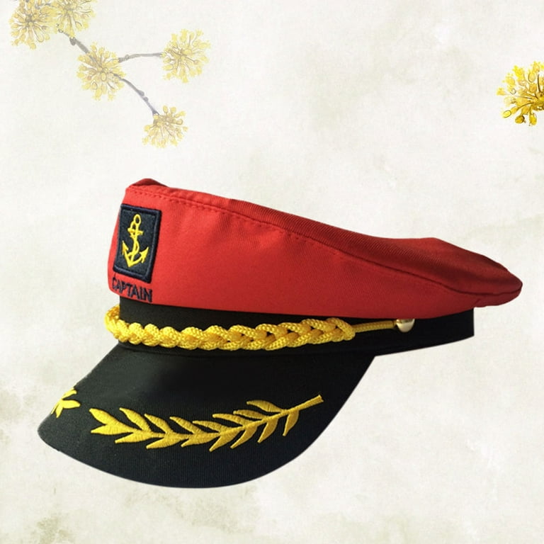 Hat Captain Captains Sea Red Uniform Costume Party Cap Airline Ship Custom Sailor Yacht Caps Boat Accessories