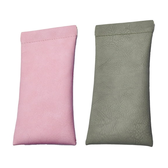 Automatic closing leather glasses bag Trendy myopia glasses storage bag