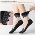 thumbnail image 5 of 5 Pairs Sheer Floral Socks for Women, Embroidered Mesh Lace Ankle Socks, Breathable Summer Cute Transparent Stockings, 5 of 7