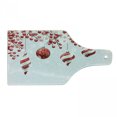thumbnail image 1 of Christmas Cutting Board, Traditional Design Holly Berry Branches Snow and Bokeh Effect Print, Decorative Tempered Glass Cutting and Serving Board, Wine Bottle Shape, Red White, by Ambesonne, 1 of 1