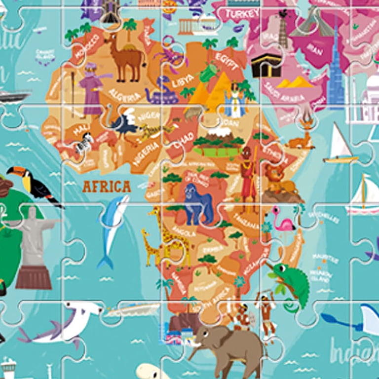 Headu Giant Puzzle World Tour, 108-Piece with 3D Animals photo 6