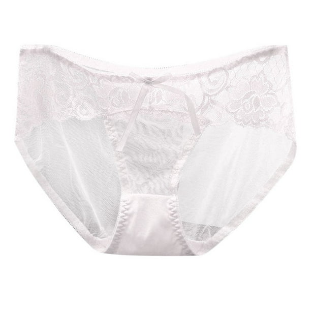 Braguitas triangulares de algodón con encaje transparente y sin costuras, de cintura baja, para mujer, muy sexys, con malla ultrafina, tallas M/L