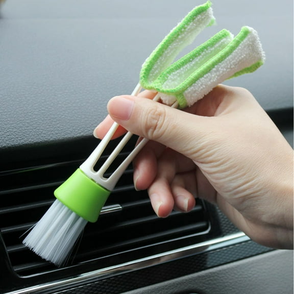 ifundom 3-Piece Green Double Ended Microfiber Brush Set for Car and Interior Dusting Cleaning