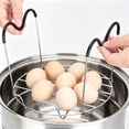 thumbnail image 2 of Siloon Steamer Rack Trivet with Silicone Handles, Stainless Steel Steam Rack Compatible with 6-8 Quart Pots or Pressure Cooker, Easy to Lifting out Cheesecake and Whole Chicken, 2 of 8