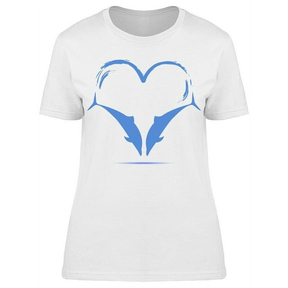 Dolphins Jumping Water Heart T-Shirt Women -Image by Shutterstock, Female XX-Large