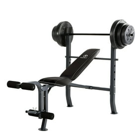 Marcy Standard Bench With 80 Lb Weight Set Home Gym Workout
