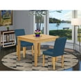 thumbnail image 4 of East West Furniture Oxford 3-piece Wood Dining Set with Leather Seat in Oak, 4 of 4