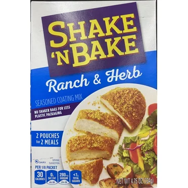 SHAKE N BAKE RANCH & HERB Seasoned Coating Mix 4.75 oz Box
