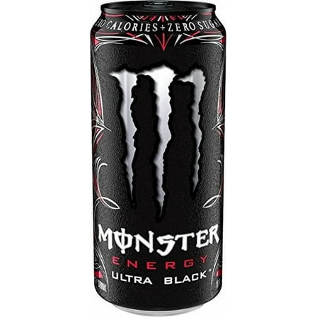 Monster Energy Ultra Black, Sugar Free Energy Drink, 16 Ounce (Pack of 6)