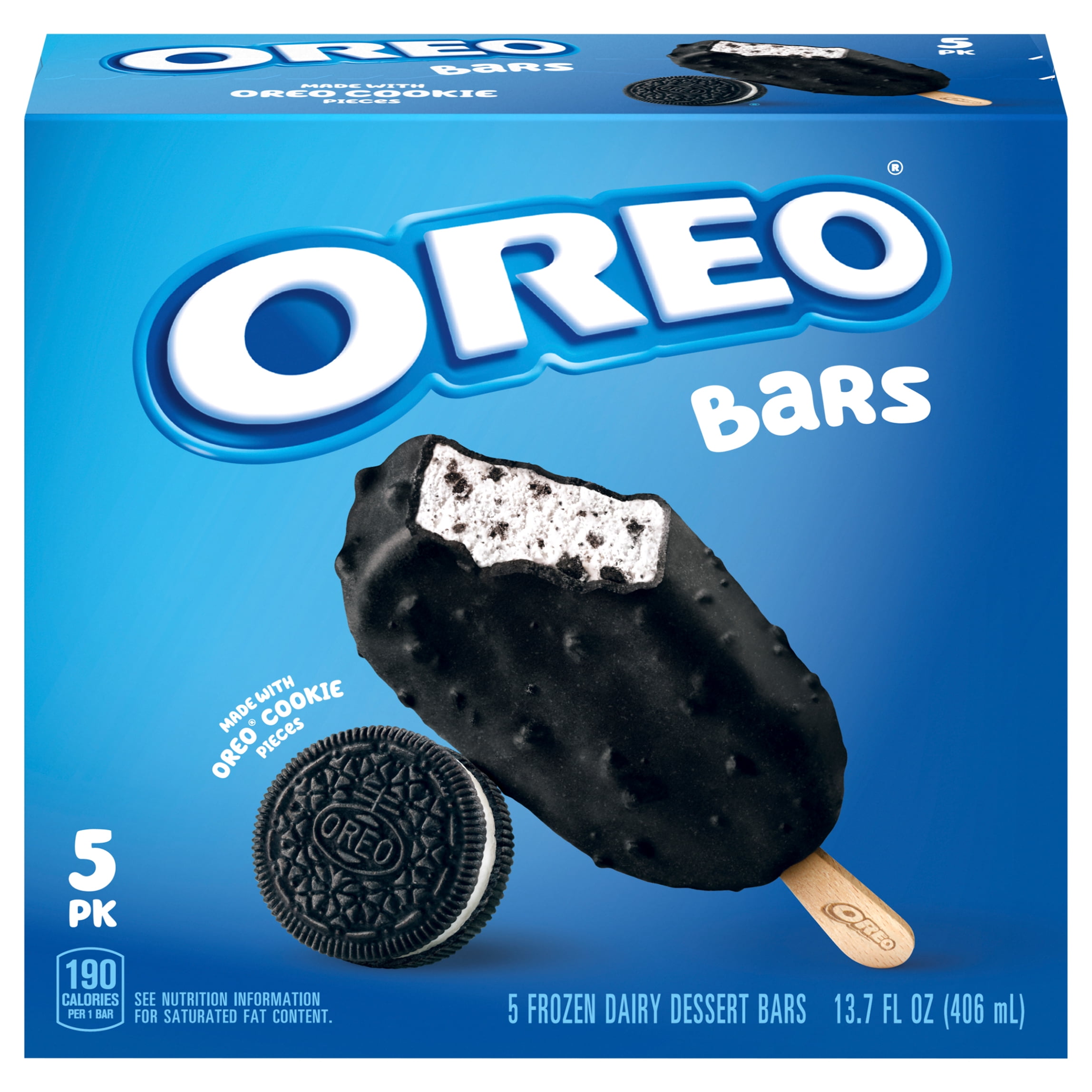 Oreo Frozen Dairy Dessert Ice Cream Bars Novelties, 5 Ct