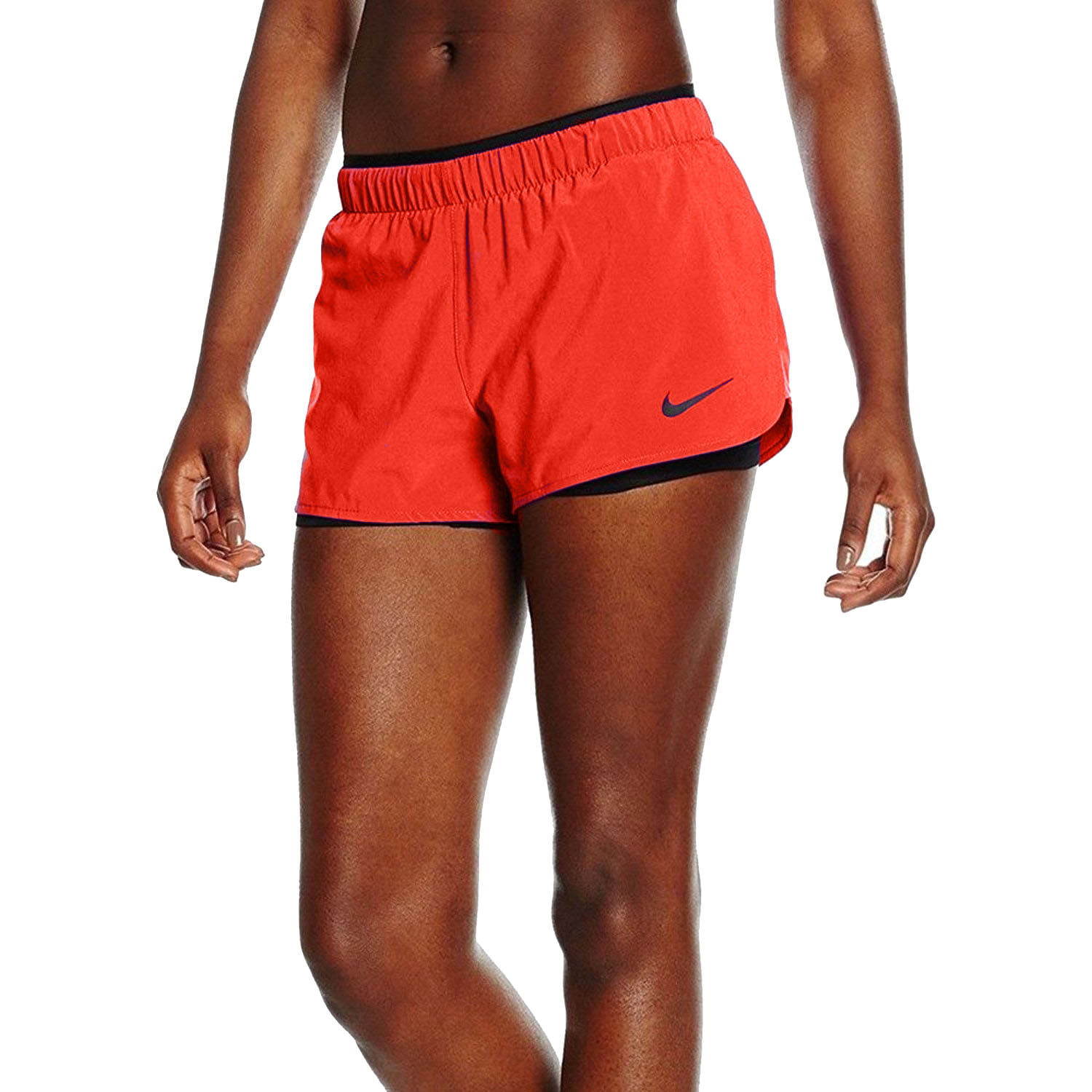 Nike Women S Dri Fit Phantom 2 In 1 Running Shorts Neon Red Xl