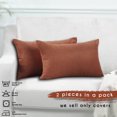 thumbnail image 4 of 3S Brother's Solid Cushion Cover Super Soft & Cozy Home Décor Throw Pillow Case for Chair Couch Bedroom & Livingroom Décor Pillowcase with Invisible Zipper Set of 2 Pieces - Brick 12"x20" Each, 4 of 8