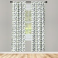 thumbnail image 2 of Ambesonne Olive Green Curtains, Retro Botanical Plot, Pair of 28"x84", Slate Brown and Dark Indigo, 2 of 4