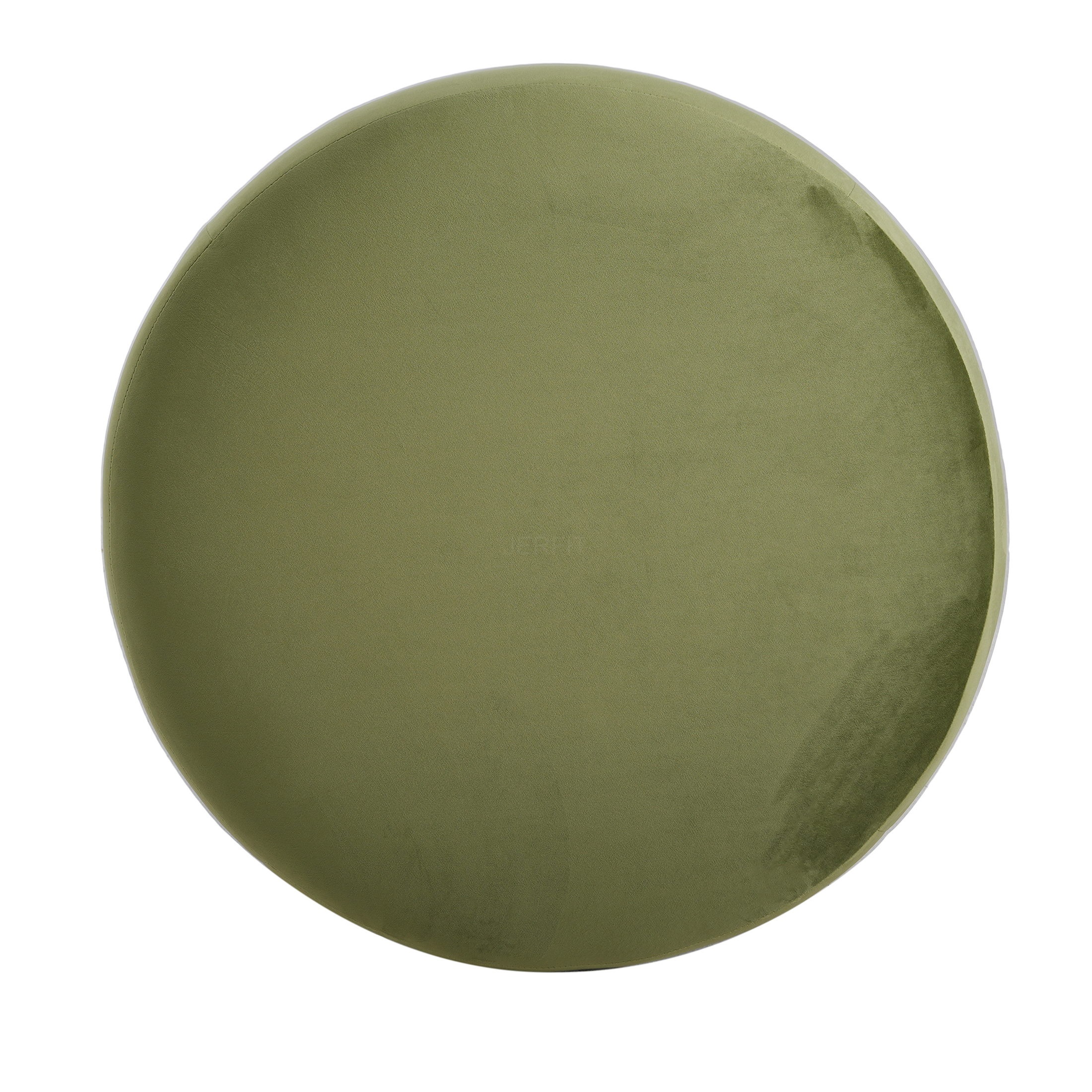 JERFIT Round Velvet Ottoman Pouf Footrest, Olive Green Velour Tufted Storage Stool for Living Room, Modern Accent Seating