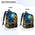 thumbnail image 4 of Balery Vintage Starry Sky Sunflower Vintage Canvas Backpack for Men and Women - Large Capacity, Durable Travel Laptop Bag for School, Work, Hiking, and Outdoor Activities-Small, 4 of 7