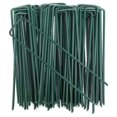 thumbnail image 1 of 100 estacas de jardín en forma de U de acero galvanizado, 150x25 mm, Ø 3 mm, color verde - Anclajes para tela de paisajismo, 1 of 5