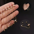 thumbnail image 2 of GKNET Double Lobe Piercing Earring Chain Studs For Two Holes Silver Golden Pin Jewelry-1 silver, 2 of 9