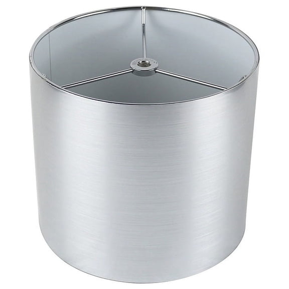 Classic Drum Metallic Lampshade, 8" to 16" Bottom Size Silver 8" 7 to 12 Inches 7 to 12 Inches