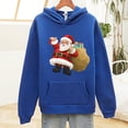 thumbnail image 2 of Fesfesfes Christmas Hooded Tops Hoodie Women Santa Claus Print Top Sweatshirt Long Sleeve Blouse or, 2 of 3