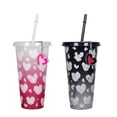 thumbnail image 2 of Off Promotions! Color Changing Cups with Lids and Straws Leopard Print Heart Pendant Color Changing Straw Cup, Color Changing Cups Clearance, 2 of 9