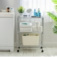 thumbnail image 3 of IRIS 3-Tier Wire Storage Shelf with Caster, 600 lb Capacity, 32"W x 14"D x 24"H, Silver, 3 of 16